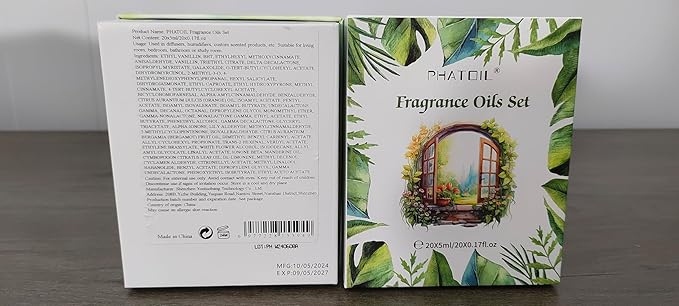 PHATOIL Coconut 20 Pcs Fragrance Oil Set, Premium Fragrance Oil, for Humidifier, DIY Candle & Soap Making Scent, Aromatherapy Diffuser Oils Set (5ML)