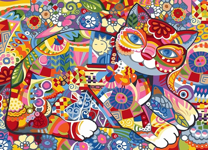 Wizardi Needlepoint Canvas for halfstitch Without Yarn Canvas Cat Flora SE929.603 Seg De Paris