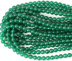45PCS 8mm Green Agate Gemstone Round Loose Beads for Jewelry Making 1 Strand 15"