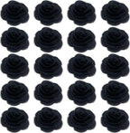 20pcs Flower Lace Applique Exquisite 3D Embroidery Floral Sew On Patches for Wedding Bridal Dress Clothes Repairing Hair Ornaments Sewing Craft DIY (Black)