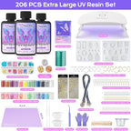 UV Resin Molds Jewelry Making Kit with UV Lamp and Casting Tools -300g Super Clear, Hard, Low Odor, Premixed and Fast Curing for Keychains, Earrings, DIY Craft Decorations