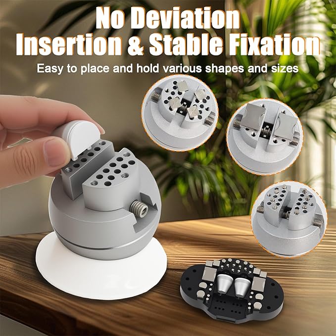 Podoy Ball Vise 3" Jewelers Engraving Block Setting Tool with 35Pcs Attachment, 360° Rotation Engraving Block Vise Jewelry Engraving Block Tools Standard Block