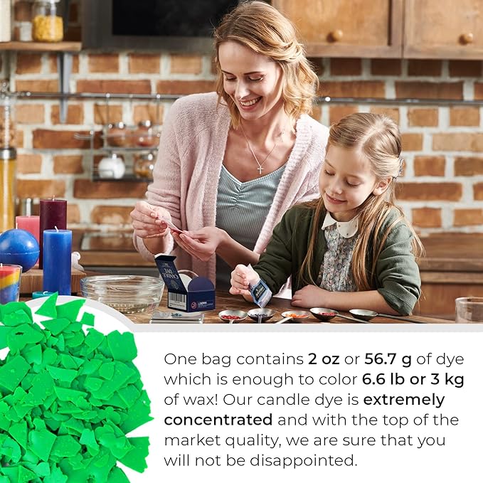 Bright Lime Candle Dye 2oz for Soy Candle Making – Highly Concentrated Candle Wax Dyes – Candle Shop Premium Color Dye Chips for Soy Wax, Beeswax, Paraffin