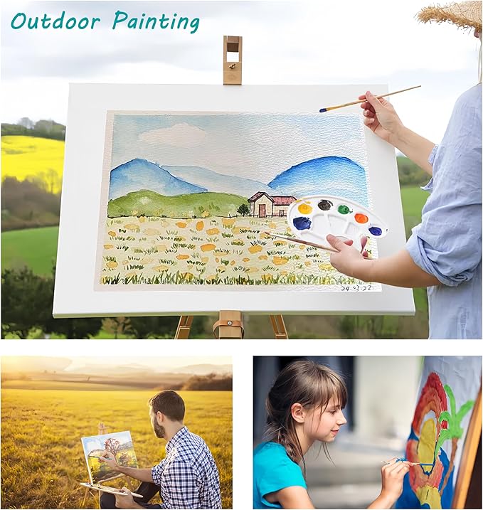 Silunkia 120 Sheets 100% Cotton Watercolor Paper 8.5 x 11 for Painting, 140lb/300gsm Heavyweight Cold Pressed Off White Paper for Students Adults Artists Drawing Valentine Gift Cards