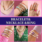 FANDAMEI 1mm Elastic String for Bracelets, Elastic Beading Cord Stretchy for Bracelets Making, Stretch Bead Cord for Jewelry Making, Sturdy Thread for Bracelet Necklace Crafts Christmas DIY String