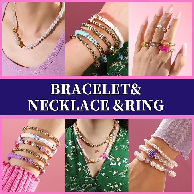 FANDAMEI 1mm Elastic String for Bracelets, Elastic Beading Cord Stretchy for Bracelets Making, Stretch Bead Cord for Jewelry Making, Sturdy Thread for Bracelet Necklace Crafts Christmas DIY String