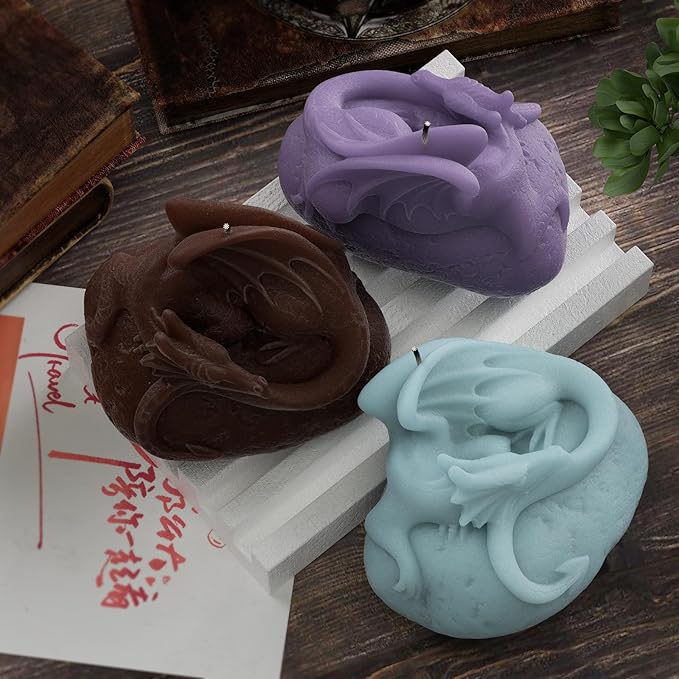 Flying Dragon Mold Stone Dragon Mold Animal Candle Mold Dragon Resin Casting Mold Resin Making Molds Silicone Mold for Candle Home Decorate Mold Candle Making Mold 3D Animal Mold Clay Mold