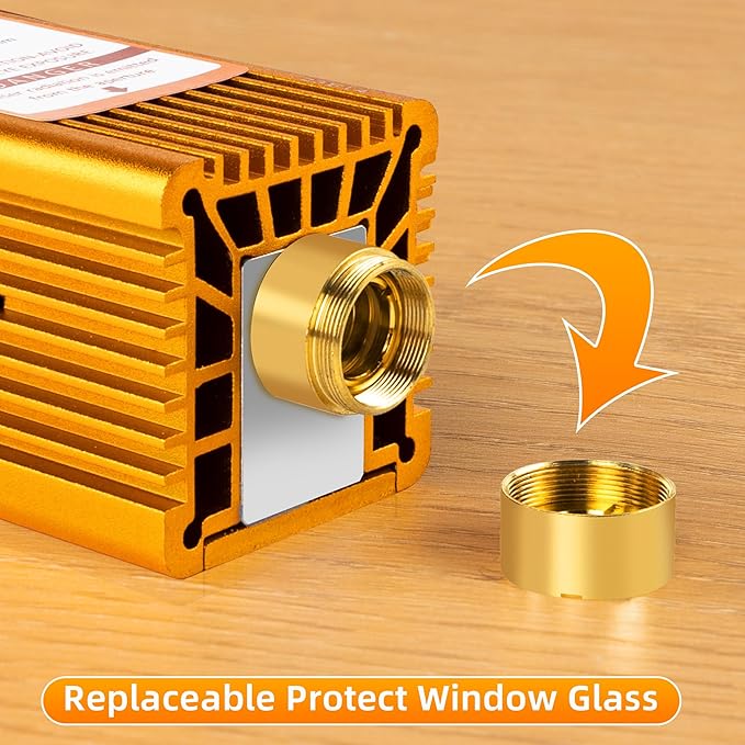 FoxAlien Fixed-focus FA40W Engraver Module Class 4 450nm PWM TTL for FoxAlien Masuter 4040, Masuter Pro, 4040-XE, WM3020, XE-PRO, Vasto Series CNC Engraving Machine (10000mW Optical Output)