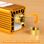 FoxAlien Fixed-focus FA40W Engraver Module Class 4 450nm PWM TTL for FoxAlien Masuter 4040, Masuter Pro, 4040-XE, WM3020, XE-PRO, Vasto Series CNC Engraving Machine (10000mW Optical Output)