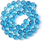 10mm 38pcs Blue Topaz Crystal Quartz Natural Stone Round Loose Beads for Jewelry Making DIY Bracelet Necklace Earrings