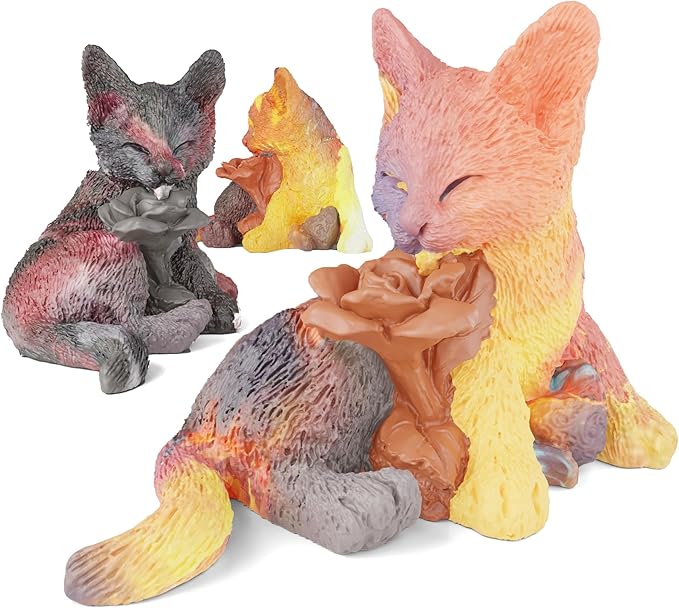 Rose Cat Candle Animal Resin Casting Soap Making Molds Silicone for Home Decorate 3D Clay Mold