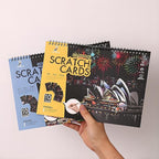 Scratch Art Book(A4-10Page) for Adults & Teens – ASMR Stress-Relieving Scratch Off Art | Paint by Scratch Kit Set | Travel Landmarks & Engraving Art | Creative Gift for Adults (Colorful City Series A)