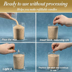 Snow Pearled-Candles with Wicks - DIY Candle Sand,Pearled Wax with Wicks,Wax,Refillable for Weddings,Partie (Sand)