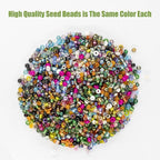 Ybxjges 24000Pcs 2mm Glass Seed Beads Kit, with 28 Colors Small Beads Kit for Girls,Women and Adults,Bracelets, Necklaces,Earring,Jewelry Making Supplies