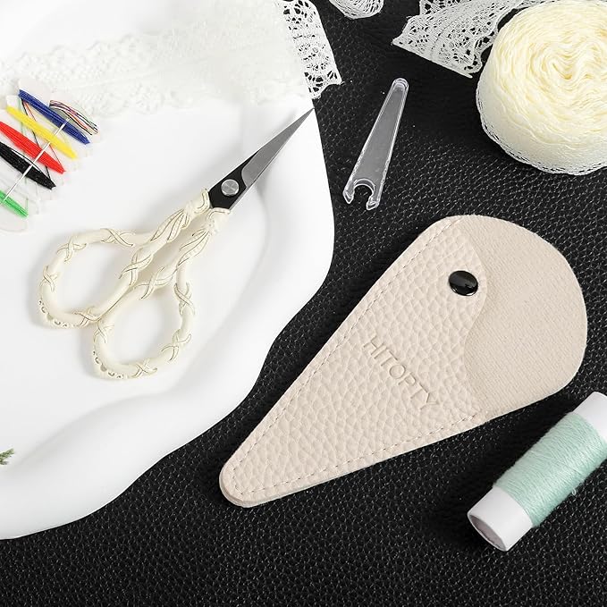 Vintage Small Embroidery Scissors with Cover Detail Shears Mini Scissor for Needlework Threading Sewing Craft DIY Tools Home Travel Use