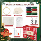 yuegool 6PCS Christmas Punch Needle Coasters Kit,Easy DIY Punch Needle Embroidery Kit for Beginners Adults Kids Including Patterns, Tools, Yarns, Hoop, Instruction, Coaster Holder Art Craft Supplies