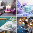 Konrisa Cube Candle Molds, 6 Cavity 3D Bubble Silicone Molds for Candles Making, Cake Mold for Baking Chocolate Dessert Mousse Cake Ice Cream and Making Soap Wax