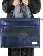 Art Portfolio Bag 18 x 12 Inch, Poster Storage Bag with Handle and Zipper Organizer Transparent Bag for Posters Board, Painting Book, Bulletin Boards, Watercolor Sketchbook