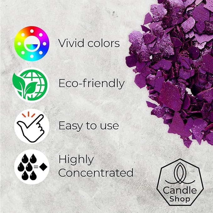 Purple Candle Dye 2oz for Soy Candle Making – Highly Concentrated Candle Wax Dyes – Candle Shop Premium Color Dye Chips for Soy Wax, Beeswax, Paraffin