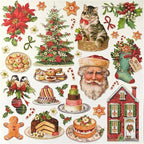 TIAMECH Merry Christmas Paper Stickers - 96 Pcs Santa Clause Elk Christmas Ball Design, Waterproof Sticker for Journaling & Scrapbooking, Junk Journal Supplies, Ephemera & DIY Crafts