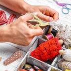 BIHRTC Little Scissors - 3.6inch Cross Stitch Scissors with Leather Cover and Stainless Steel Crane Design for Embroidery, Sewing, Crafting, Art Work, Needlework