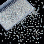 1100PCS 4mm Bicone Crystal Glass Beads for Jewelry Making, Sparkling Mini Beads for Suncatchers, DIY Bracelets & Craft Projects (AB White)