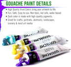 U.S. Art Supply Professional 36-Color Gouache Paint Set in Large 18ml Tubes & Color Mixing Wheel - Gouache Paint Tubes for Artists, Students, Beginners