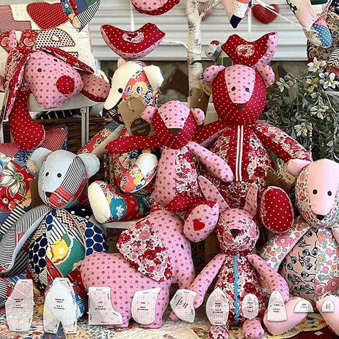 10in Memory Bear Template Ruler Set, Sitting Height 10in Acrylic Memory Bear Sewing Patterns Cutting Set Teddy Bear Quilting templates, Sewing Patterns for Beginners (25cm/10in)