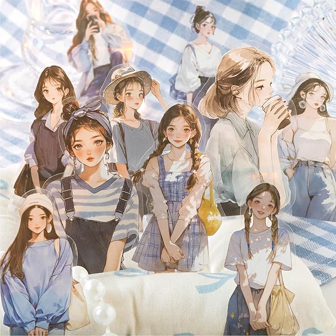 TIAMECH Rainbow Girls' Chronicles PET Stickers - 180 Pcs Rose Melody Spring Inflorescences Design, Waterproof Sticker for Journaling & Scrapbooking, Junk Journal Supplies, Ephemera & DIY Crafts