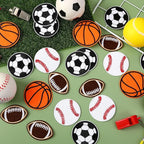 36pcs Ball Sports Iron On Patches Basketball Football Baseball Soccer Embroidered Sew On Applique Repair Patch DIY Crafts for Clothing Jacket Jeans Pants Dress Backpack Hat