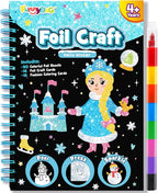 FUNNYB&G Foil Art Craft for Kids - Christmas Crafts Gift Party Favors Stocking Stuffers for Kids Fun Art Supplies Creative Birthday Gift Travel Toys for Girls Boys 4 5 6 7 8 9 Years Old (Winter)