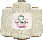 And-et DuraTuft Yarn 45 Vibrant Colors Tufting Nylon Yarn Pack - Ideal for Crochet, Craft Projects - 100% B.C.F. - 3 Cones x 1.66lbs - 180yards - Perfect for Rug Weaving and Knitting (45 Pink Ivory)