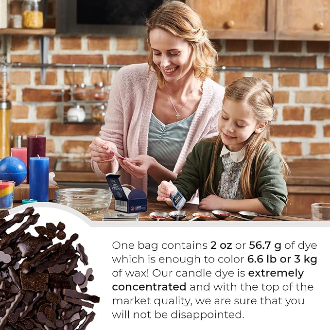 Brown Candle Dye 2oz for Soy Candle Making – Highly Concentrated Candle Wax Dyes – Candle Shop Premium Color Dye Chips for Soy Wax, Beeswax, Paraffin