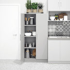 Prepac Elite Tall Garage Storage Cabinet & Pantry Storage Cupboard, 2-Door Freestanding Bathroom or Pantry Cabinet with Adjustable Shelves, 16" D x 32" W x 65" H, Light Gray