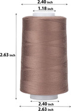 Simthread All Purpose Sewing Thread from 100% Spun Polyester for Serger, Overlock, Merrow, Quilting Sewing 4 Big Cones of 5000M (5500 Yards) Each - 40S/2 Suede