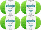 Estako Wool 98 (4-Skeins Pack) 100% Superwash Merino Wool Medium Worsted Weight Soft Knitting and Crochet Yarn (4 x 1.76 oz) (4 x 98 yds) (6391 - Pistachio)
