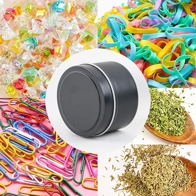 EricX Light Candle Tin 24 Piece, 4 oz, for Candle Making, Black