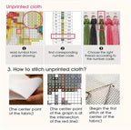 Threadhaven Counted Cross-Stitch Kit 14CT Aida Fabric with Threads, Needles & Guide | Animal Sewing Pattern Embroidery Kit for Adults | Premium DIY Craft Kit-Two Wolves 14.5''×18.9''