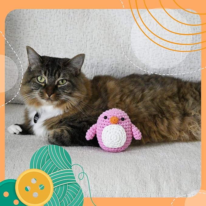 Penguin Crochet Kit | for Beginners, Couples, Date Night, Kids, Adults, Anime, & Animal Lovers | DIY Gift Kit | Instructions, Yarn, Hook, Pattern, Video & Written Tutorial | Arts & Crafts for Adults