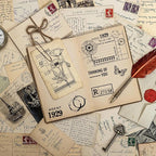 GLOBLELAND Art Journal Background Cling Rubber Stamp Art Journal Cling Mount Stamp Script Stamps Script Stamps for Card Making and Photo Album Decor Decoration and DIY Scrapbooking 8.66×7.09inch