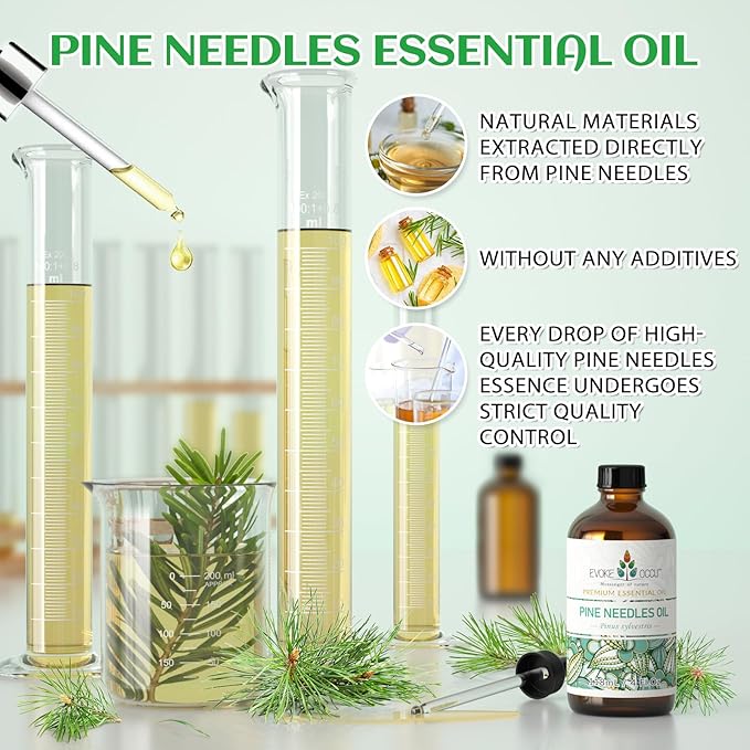 EVOKE OCCU Pine Essential Oil for Diffuser, Fresh Pine Scent for Aromatherapy, Skin, Hair Care, Soap & Candle Making - 4 Fl Oz