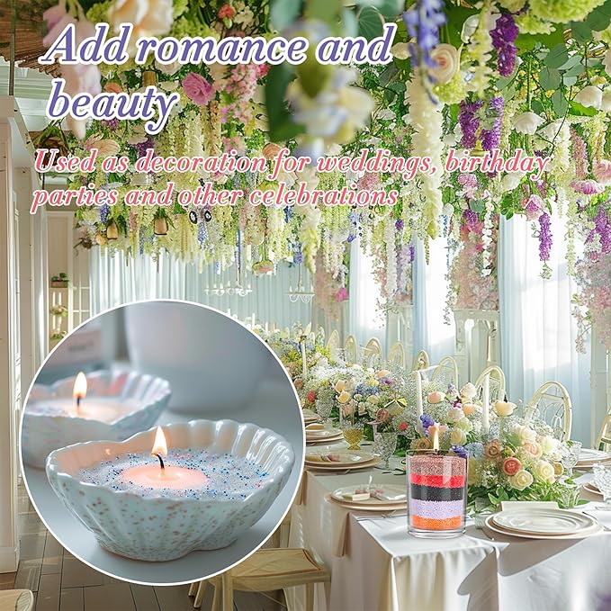 Sukh Candle Sand and Wicks - 430G(0.94lb) Sand Candles with Wicks Purple, Orange, Black, Red, Brown Refillable Candle for Weddings, Parties