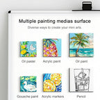 AUREUO Mini Magnetic Stretched Canvas 2.5x2.5 Inch / 24 Pack - Small Square Wrapped Canvas Board with Magnet Back, Art Gift Set Tiny Framed Bulk Pack Canvases for Acrylic Painting & Craft