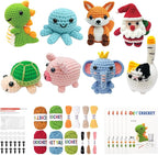 klriuliy 8PCS Crochet Kit for Beginners, 2026 Chrismas Halloween Knitting Kit with Step-by-Step Video Tutorials, Beginner Crochet Kit for Adults