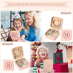 SUREHOME Charm Bracelet Making Kit, Art and Crafts for Girls 8-12 Kids Jewelry Making Kit Tween Trendy Stuff for Ages 6-8 7 9 10 11 12 Years Old Girls Birthday Christmas Gifts Initial Jewelry Box - B