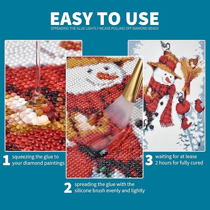 LANBEIDE Updated Diamond Painting Sealer 200ML with Silicone Brush 2 Packs, 5D Diamond Painting Glue Sealer for Diamond Art Coaster Permanent Hold & Shine Effect Conserver for Jigsaw Puzzles (14 OZ)