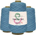 And-et DuraTuft Yarn 45 Vibrant Colors Tufting Nylon Yarn Pack - Ideal for Crochet, Craft Projects -100% B.C.F. - 3 Cones x 1.66lbs -180yards -Perfect for Rug Weaving and Knitting (30 Ashy Blue)