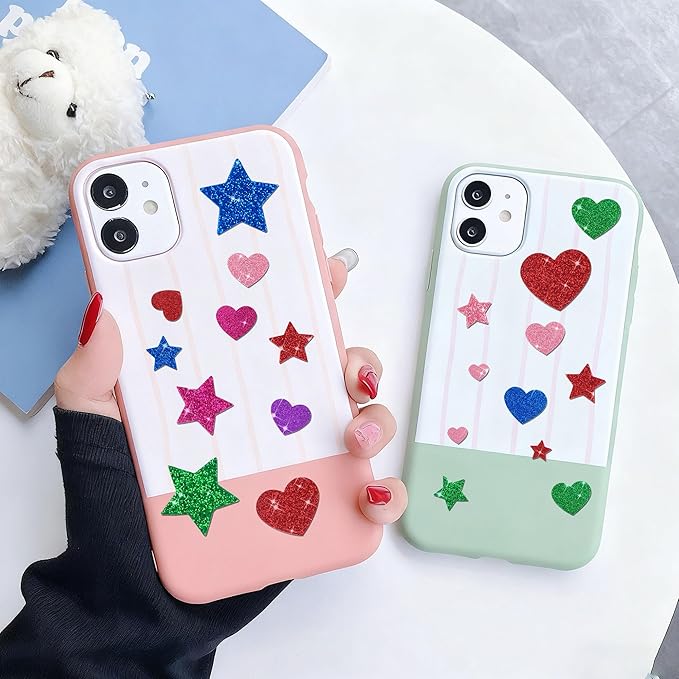 1000 Pcs Foam Stickers Glitter Shape Stickers Colorful Heart Stars Sticker Self Adhesive Geometric Sticker for Kids Crafts Supplies Preschool DIY Art Project Scrapbooking Home Decor(Heart & Star)