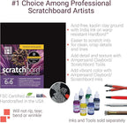 Ampersand Art Supply Scratch Art Panel: Museum Series Scratchbord, 1/8 Inch Flat Profile, 8" x 10" (Pack of 5)