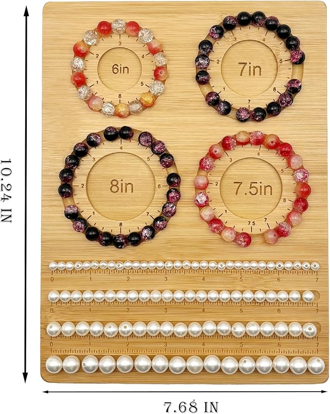 Petoysoso Bamboo Bead Boards for Jewelry Making, Bracelet Beading Board, DIY Supplies, Small 6"/ 7"/ 7.5"/ 8"